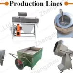 cacahuètes enrobées de sucre faisant la machine