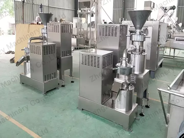 commercial peanut butter maker in factory