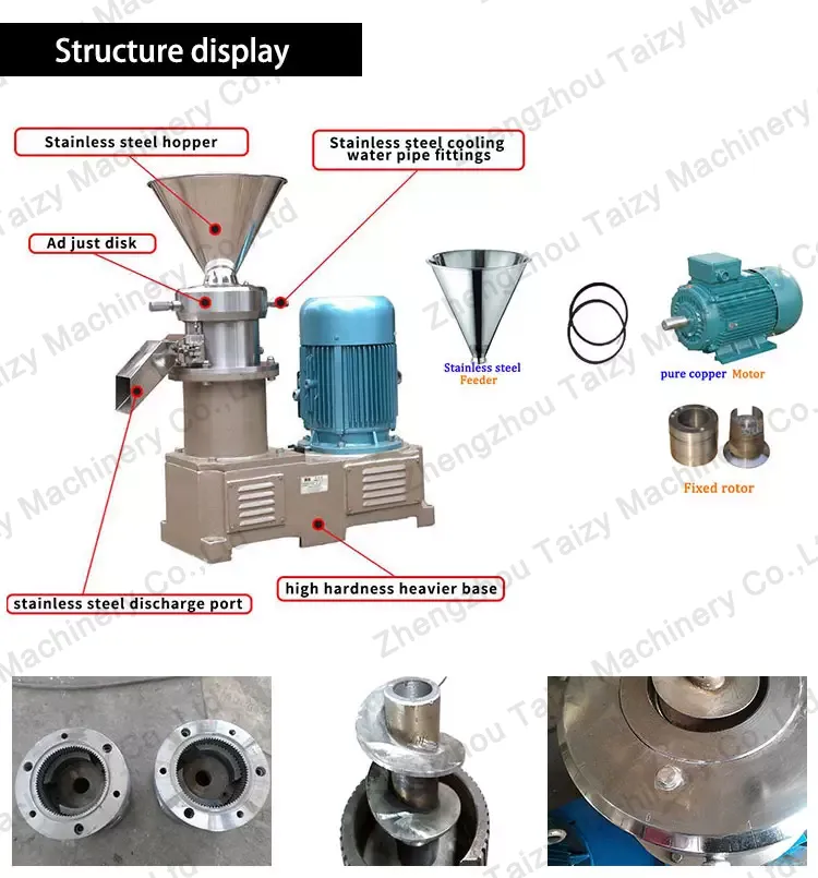 structure of small peanut butter colloid mill