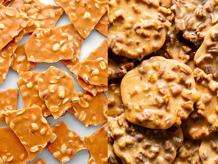 peanut brittle vs praline